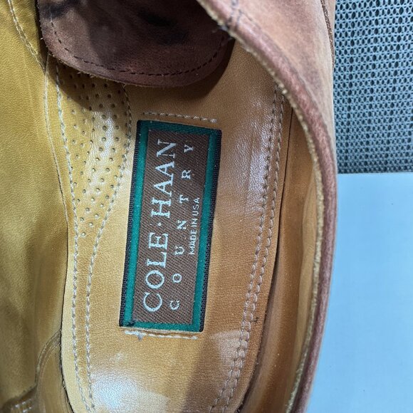 Cole Haan Leather Oxford Dress Shoes In Burnished Tan Suede - Picture 5 of 9